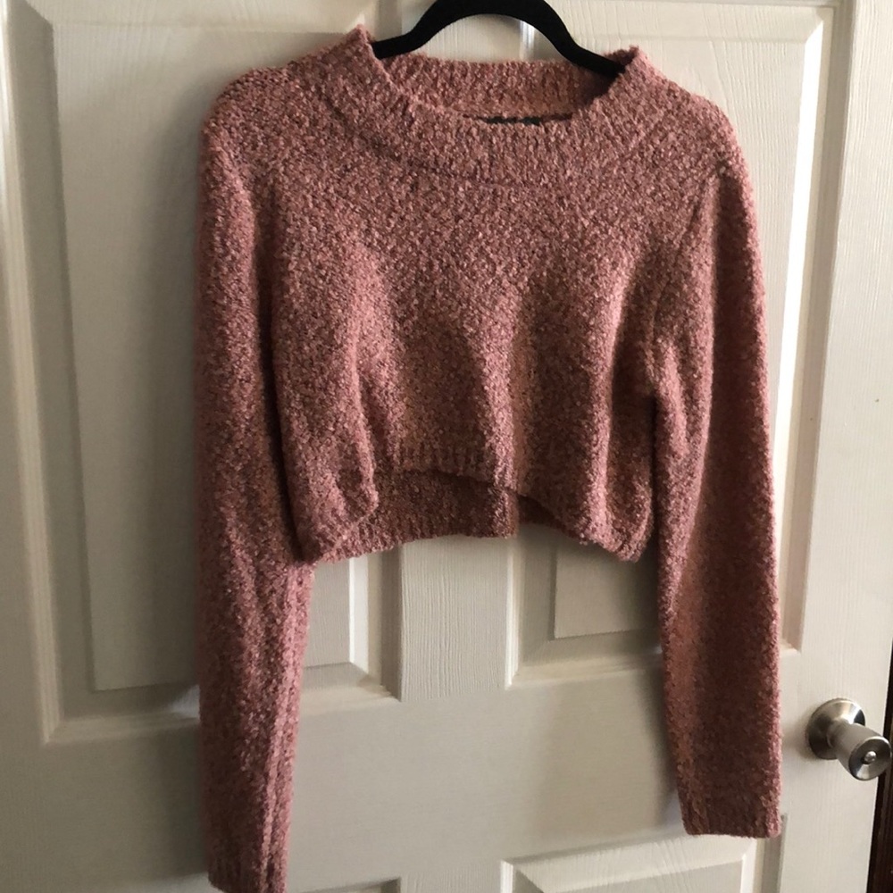 Pink crop sweater NWOT